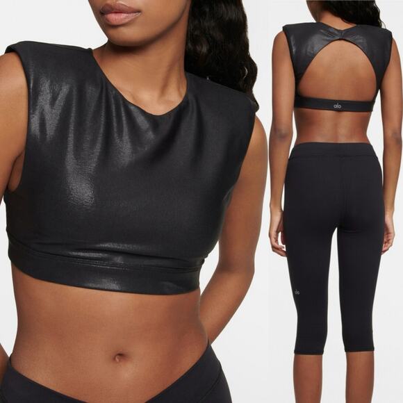 Alo Yoga Other - Alo Yoga Super Shine Flash sports bra open back sz XS
